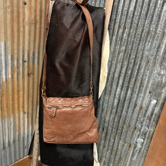 CIVICO 93 Crossbody Bag Womens Genuine Leather Woven Italy Boho Adjustable Purse - Picture 2 of 5